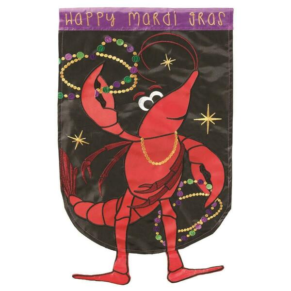 Recinto Happy Mardi Gras Crawfish Garden Flag RE3458920